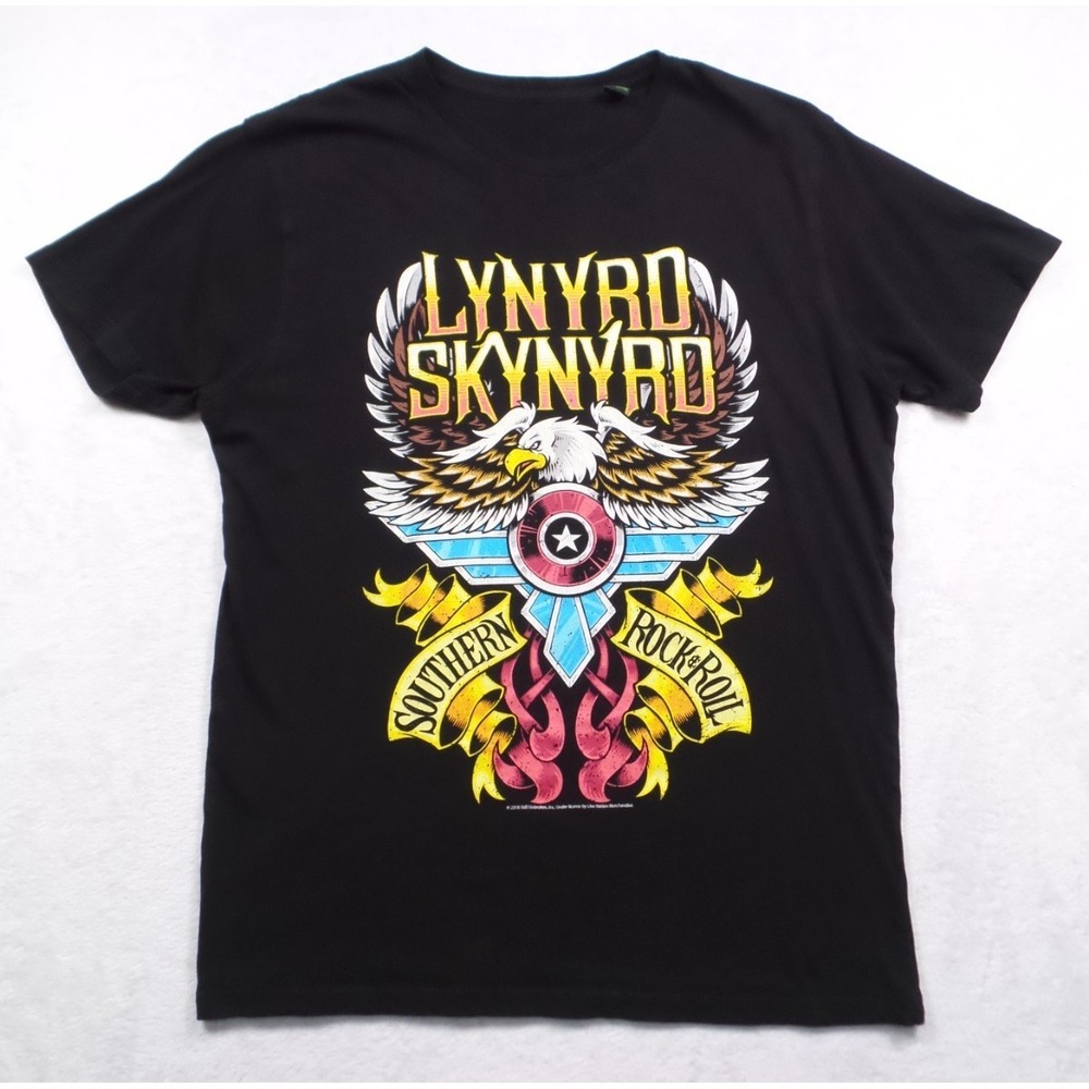 Lynyrd Skynyrd Shirt Mens Medium Black Souther Rock & Roll Short Sleeve‎ 2018